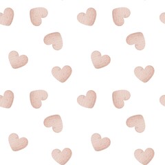 Seamless pattern with cartoon hearts. Colorful illustration flat style. hand drawing. valentines day. Romantic design for print, wrapper, fabric.	
