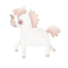 Cartoon unicorn. Colorful illustration, flat style. design for cards, print, poster