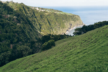 view to the ocean from the top of the mountain