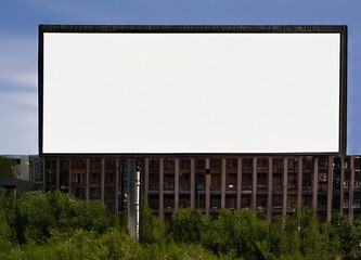 Blank billboards in urban setting. 