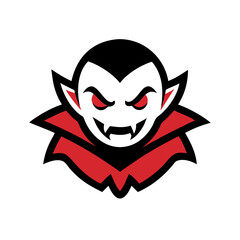 Create a creepy vampire mascot logo.