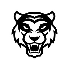 Create a ferocious tiger mascot logo.