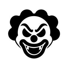 Create an evil clown mascot logo.