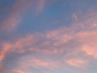 Colorful clouds at sunset over the horizon