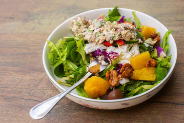 salad with chicken and vegetables