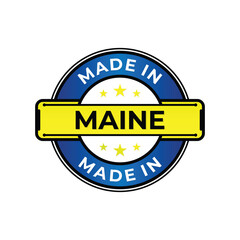 Made in Maine label icon emblem isolated on white background