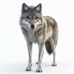 Fototapeta premium 3D Wolf Isolated and White Background