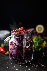 Shredded Red Cabbage on Wooden Cutting Board – Freshly Prepared Vibrant Purple Vegetable