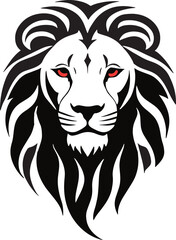 Lion head Silhouette vector style, lion head logo design, Lion emblem vector, illustration in black and white color, isolated on white background