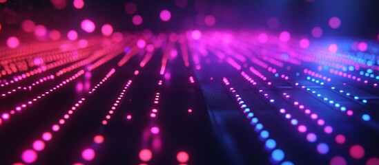 Abstract Neon Lightscape: A Symphony of Pink and Blue