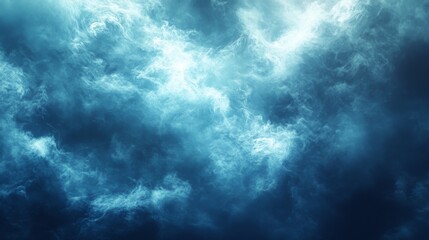 Dramatic cloudy sky over a calm blue sea