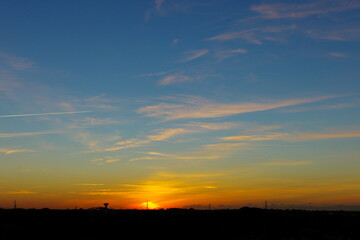 sunset over the city