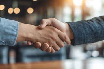 Young asian businessman handshake with client after deal job success Generative AI