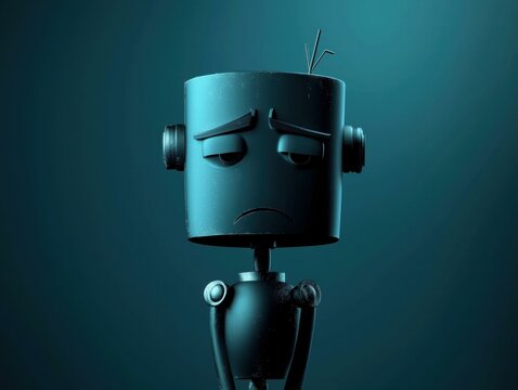A sad robot. AI.