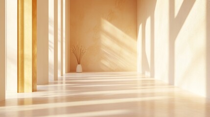 A serene interior space with soft lighting and minimal decor.