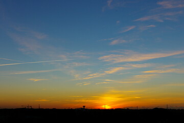 sunset in the city