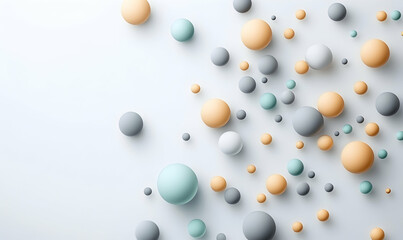 Abstract background with pastel spheres, perfect for modern presentations, websites, or design projects.  Clean, minimalist aesthetic.