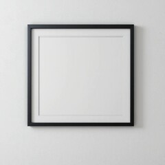 Blank Black Frame on White Wall Mockup for Design