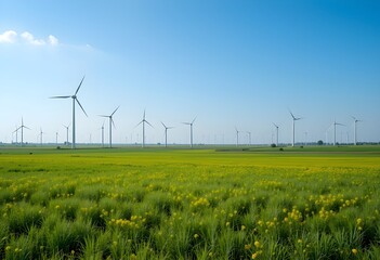 wind turbines in the field