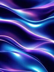 Obraz premium Dynamic flowing waves in vivid colors abstract background digital art modern aesthetic close-up view visual harmony