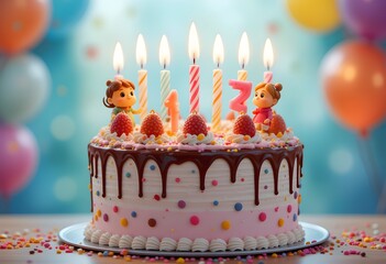 birthday cake with candle