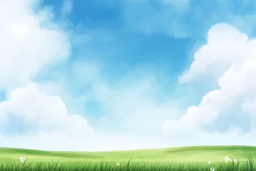 Selbstklebende Fototapeten Field of grass with a blue sky in the background © top images
