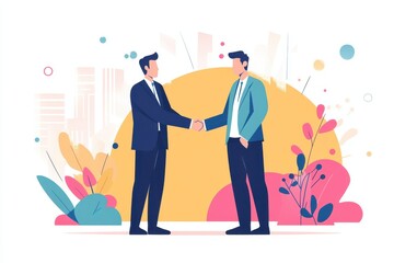 Businessmen making handshake with partner, greeting, dealing, merger and acquisition