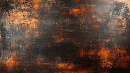 Fototapeta premium Rustic metal texture with dark brown and orange tones for an industrial background