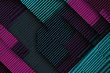 Abstract geometric background with diagonal stripes in teal, pink, and dark grey.  Perfect for modern designs.