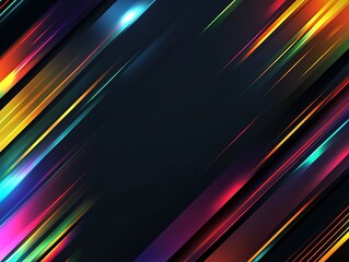 Abstract Diagonal Lines Vibrant Colors Dark Background
