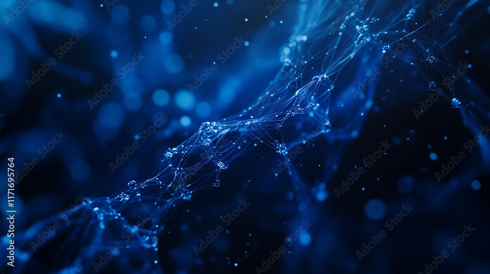 Poster abstract blue network connection.