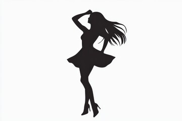 Obraz premium TikTok Logo Silhouette Vector Silhouette Design Isolated on White Background