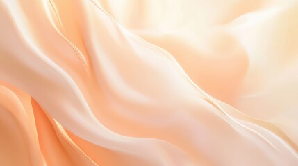 Obraz premium Soft peach and cream silk fabric drapes elegantly.