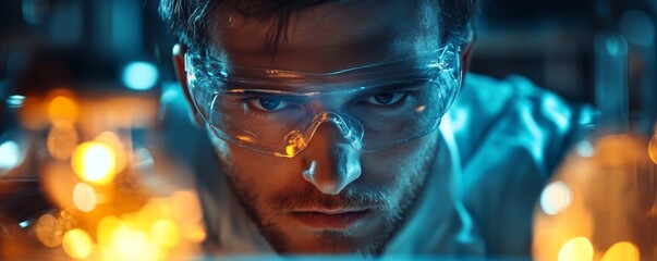 Scientist doing chemical test in research lab to study vaccine Generative AI