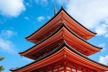 Fototapeta premium A beautifully structured pagoda showcasing traditional Japanese architecture.