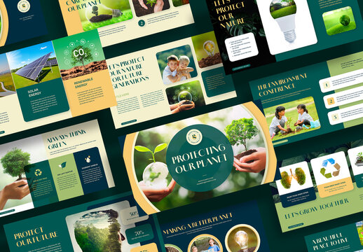 Environment Presentation Layout with Green Accents