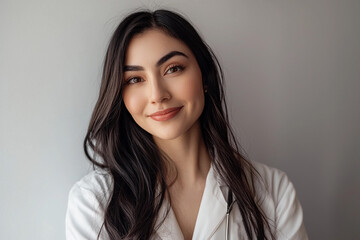Fototapeta premium Female pharmacist smiling in a bright setting