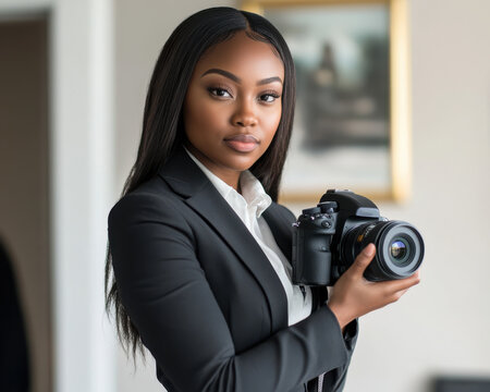 Real estate photographer taking interior photos of a beautiful home