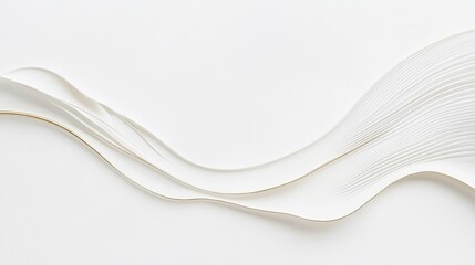 Obraz premium A smooth, flowing white ribbon-like object on a light background.
