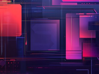 Obraz premium Abstract Geometric Digital Art Featuring Vivid Colors and Lines