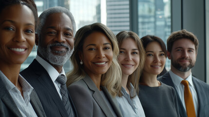 Obraz premium a diverse busyness team smiling 