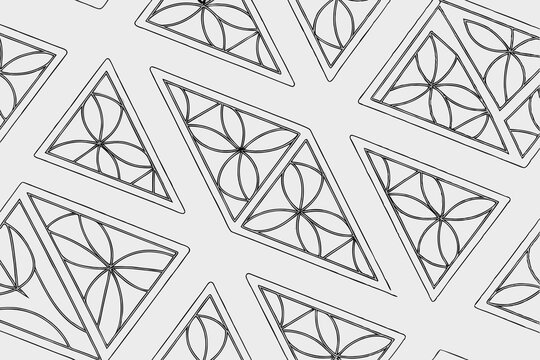 Dynamic pattern of geometric shapes, seamless texture, modern style, suitable for background.