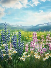 Obraz premium spring wild flower field background