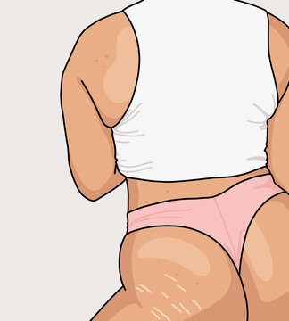 Plus Size Active Woman in Sportswear Back View