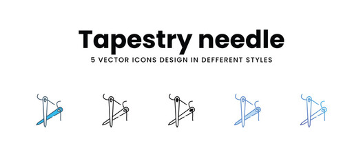 Tapestry needle icons different style vector stock illustration