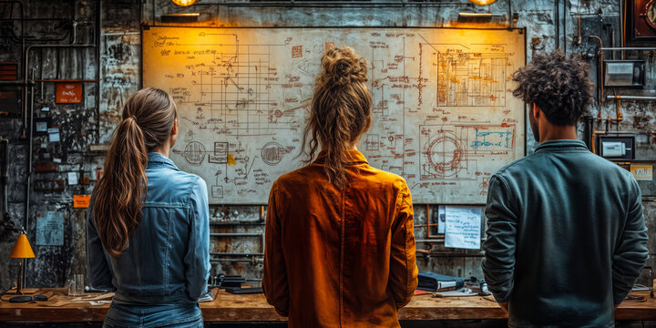 Innovative Indie Developers Analyzing Blueprints for Business Ideation