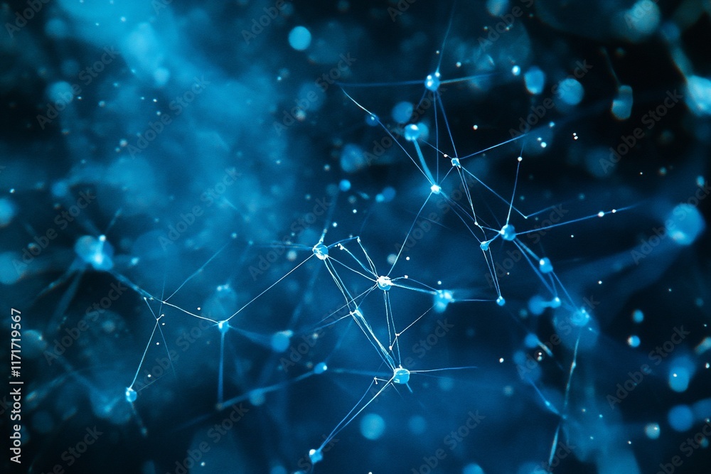 Poster abstract blue network connection. (2)
