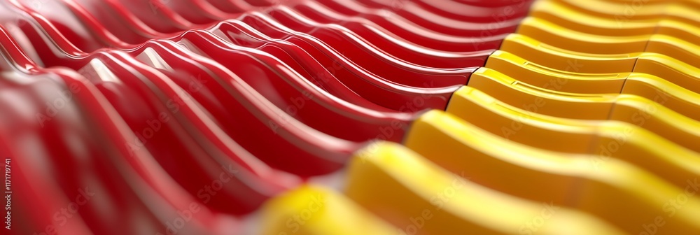 Aufkleber Abstract red and yellow wavy pattern background.