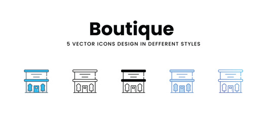Boutique  icons different style vector stock illustration