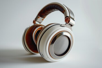 Stylish modern headphones showcasing sleek design and perfect sound quality for music lovers and...